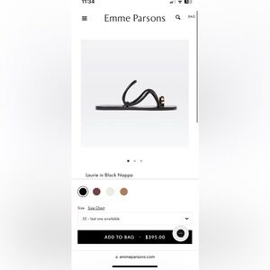 Emme Parsons Black Leather Flip Flops Size 38